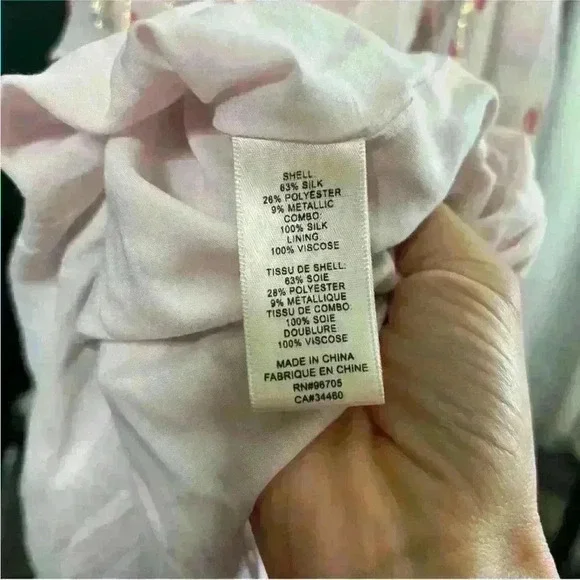 Rebecca Taylor Leander floral metallic clip midi dress in pink silk - Picture 10 of 13